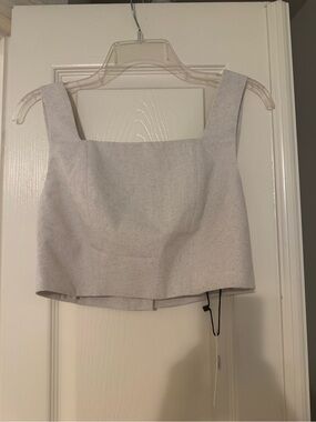 Square Neck Crop Top in Light Heather